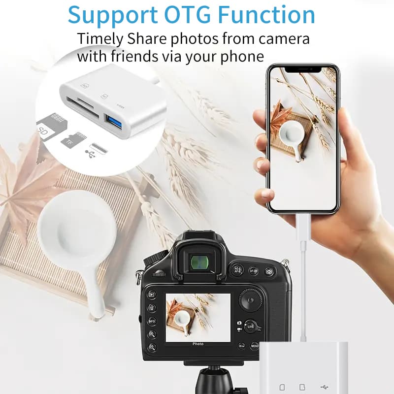 قارئ بطاقات USB-C 3 في 1 — SD وmicroSD وUSB OTG