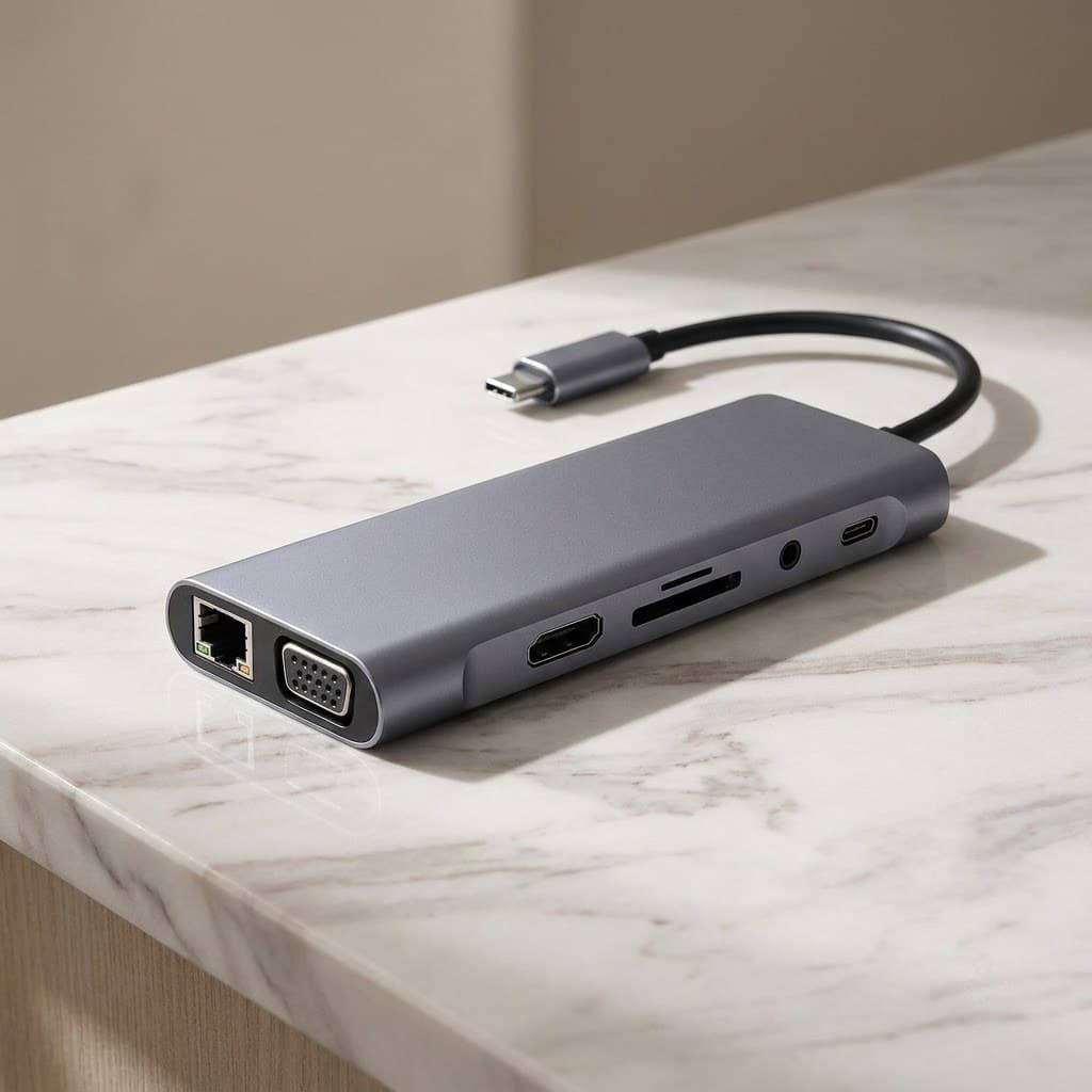 محوّل USB-C 11 في 1 — HDMI وVGA وRJ45