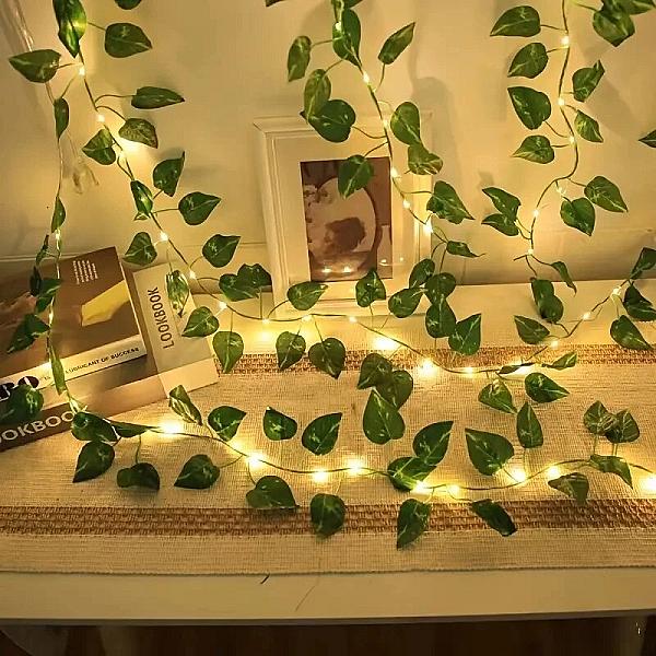 Guirlande Feuilles Vertes LED – 2m – Ambiance Naturelle et Chaleureuse